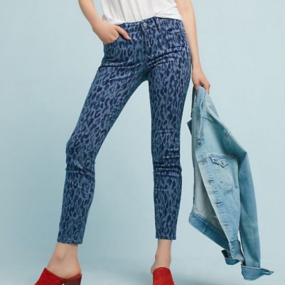 Anthropologie Denim - Anthropologie Pilcro And The Letterpress Skinny Jeans Size 25 Blue Leopard